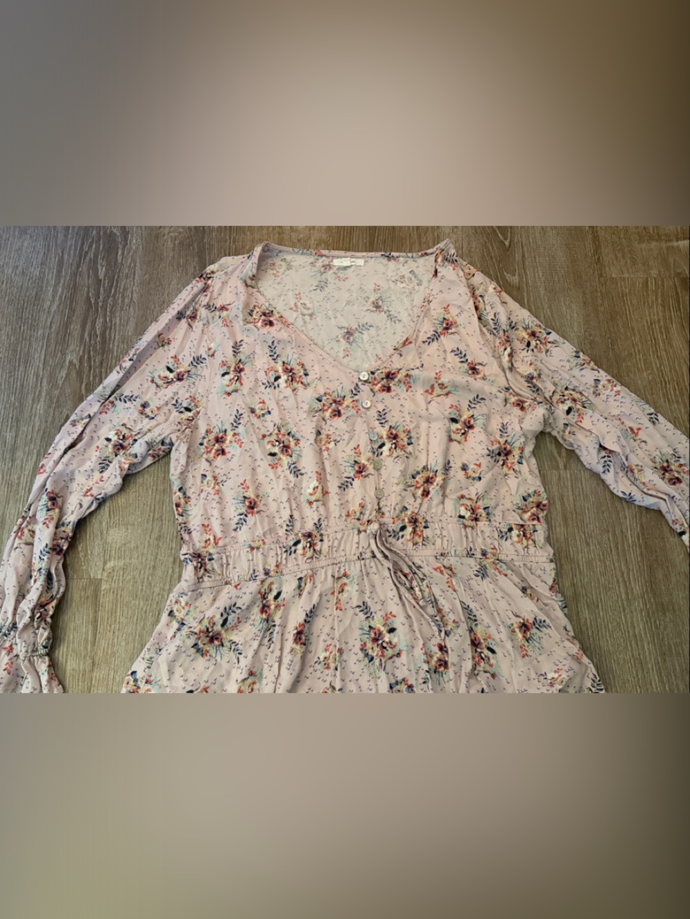 Maurices Blush Pink Floral Peplum Blouse